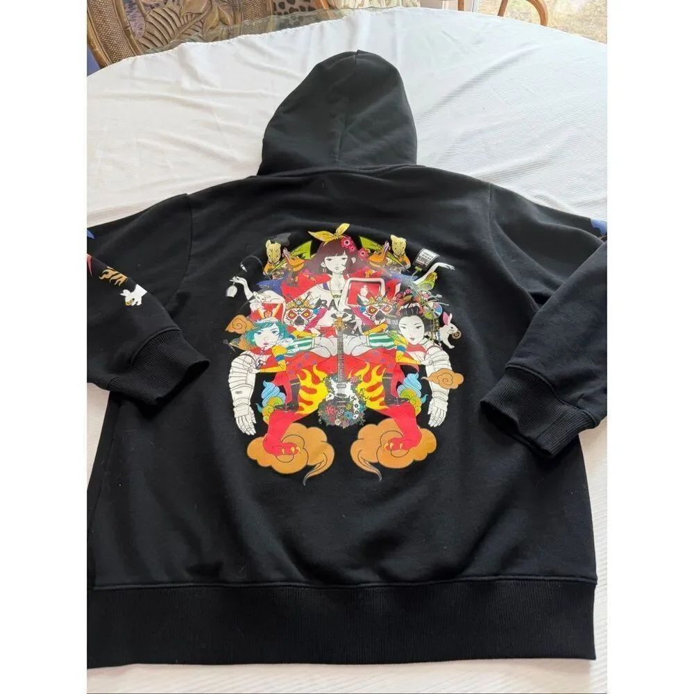 Graniph Yusuke Nakamura Black Sweatshirt Hoodie Size Medium